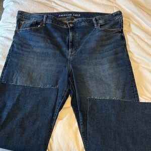 American Eagle Outfitters Women's High Rise Kick Boot Crop Jeans